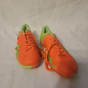 Vibrant Orange and Green Kids Sneakers